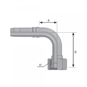 Interlock ORFS female 90° elbow. (KF90ORFS LD)